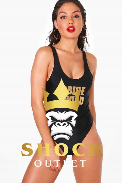 A1B209 BRIDE SQUAD CZARNY STRÓJ KĄPIELOWY WIECZÓR PANIEŃSKI BOOHOO 4XL