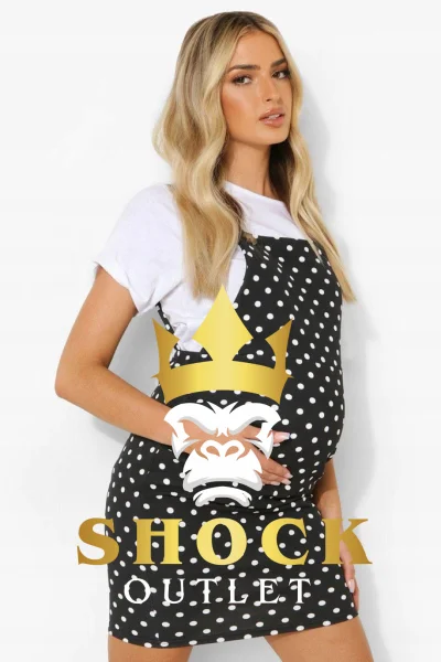 C1C201 CZARNA SUKIENKA W BIAŁE GROSZKI BOOHOO 44 DIJ