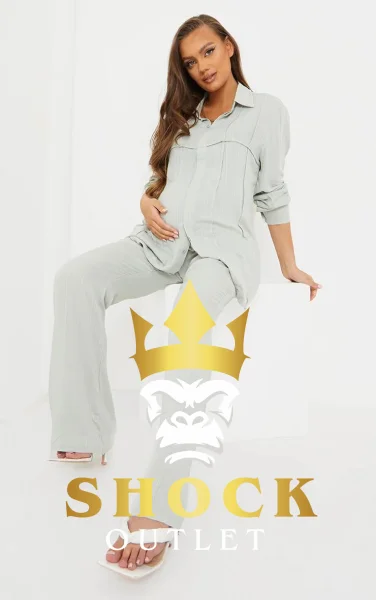 A1C006 ZIELONA KOSZULA CIĄŻOWA PRETTYLITTLETHING XS