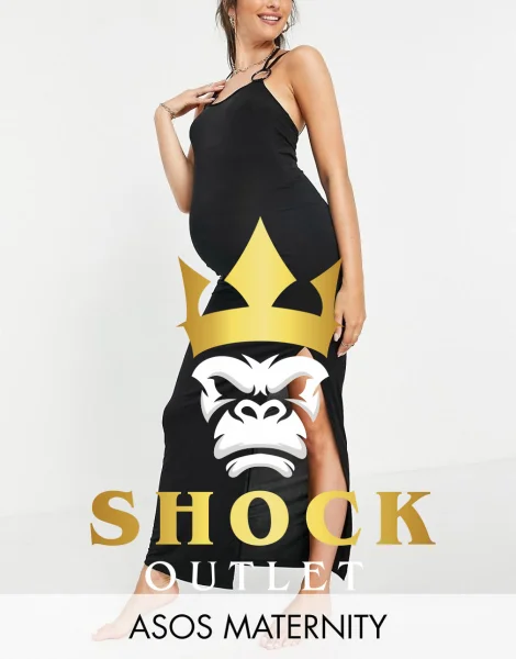 B6C006 SUKIENKA CIĄŻOWA CZARNA ASOS MATERNITY M