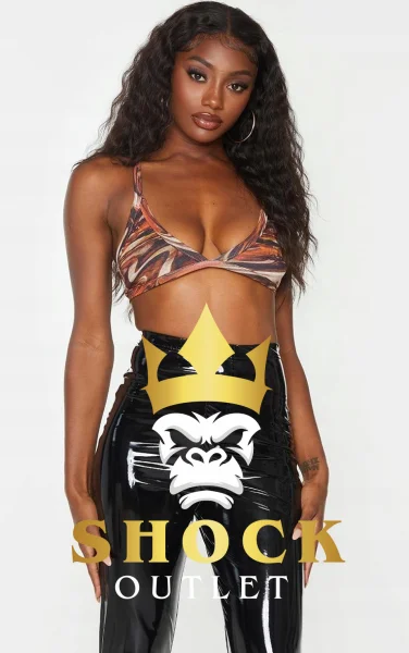 A8C104 BRĄZOWY TOP BRALET PRETTYLITTLETHING M