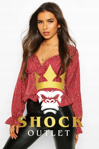 A6E111 BORDOWA BLUZKA W KWIATY BOOHOO BOOHOO M