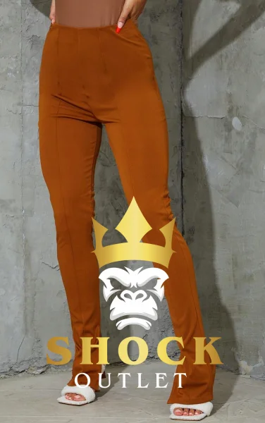 A1D123 LEGGINSY SPODNIE BRĄZ PRETTYLITTLETHING S
