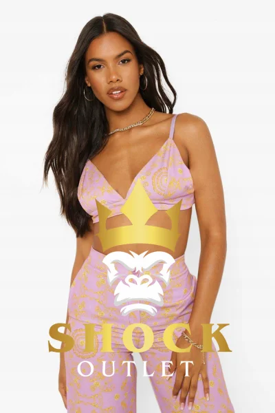 B9A014 STANIK BRALETTE SATYNA WZORY BOOHOO S