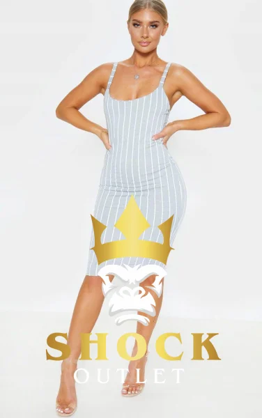 C1A001 SZARA W PASKI SUKIENKA PRETTYLITTLETHING XS