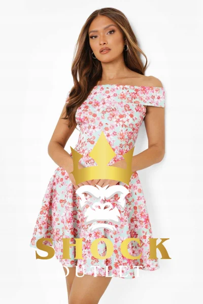 B2F301 MINI SUKIENKA W KWIATY BOOHOO XL