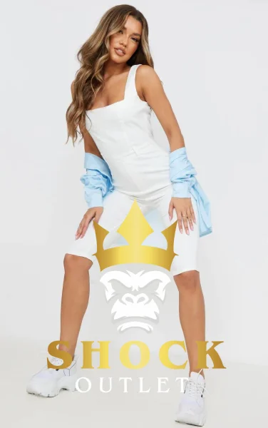 A0C014 BIAŁY KOMBINEZON PRETTYLITTLETHING S