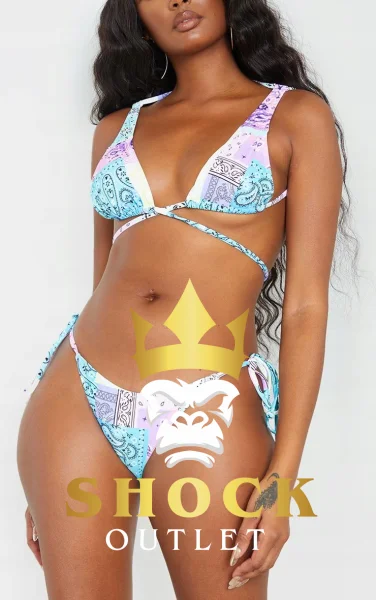 A6B215 DÓŁ OD BIKINI BANDANA WZÓR PRETTYLITTLETHING XS