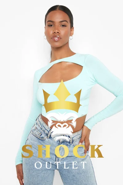C0C108 BLUZKA TOP KOLOR AQUA BOOHOO M