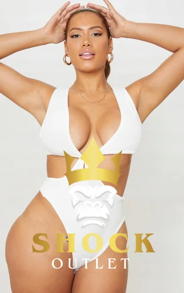 A8C123 KREMOWE SEXY BODY WYCIĘCIA PRETTYLITTLETHING M