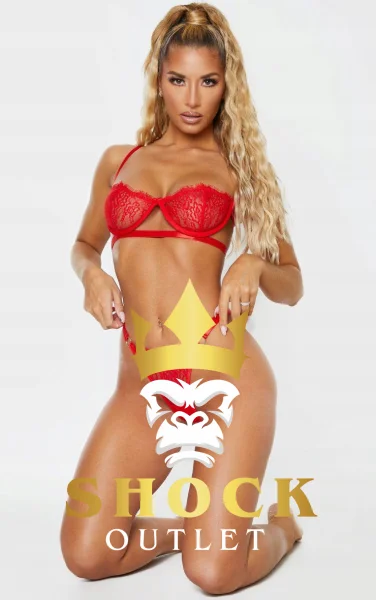 A1E114 SEXYCZERWONY BIUSTONOSZ PRETTYLITTLETHING M