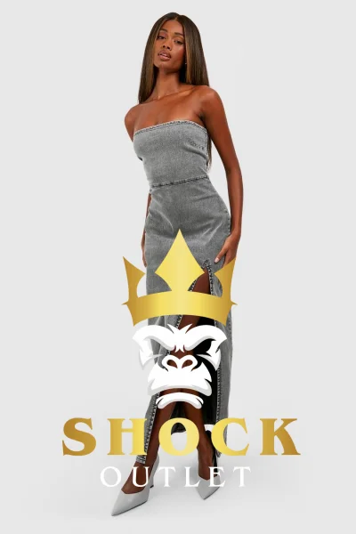 D0E123 SZARA JEANSOWA SUKIENKA BOOHOO L