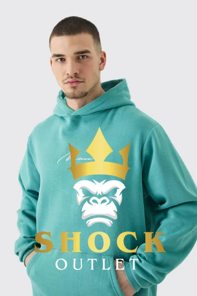 C5C112 NIEBIESKA BLUZA Z KAPTUREM TALL BOOHOOMAN S