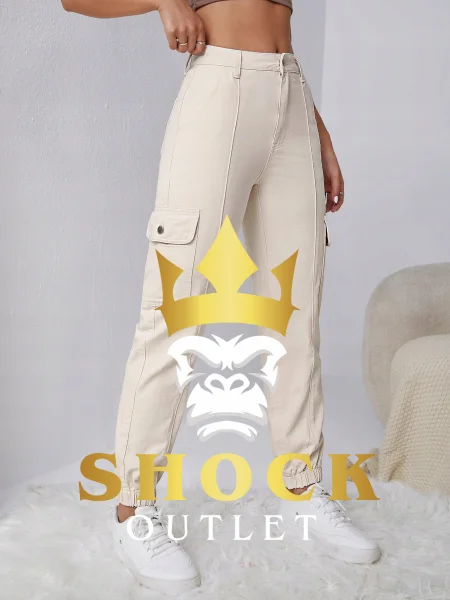 D3C205 ECRU SPODNIE JEANSOWE SHEIN M