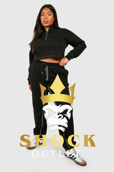 B0A005 CZARNE SPODNIE JOGGER OVERSIZE PLUS SIZE BOOHOO XXL