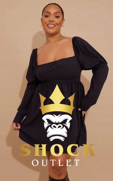 A8E105 CZARNA SUKIENKA PLUS SIZE PRETTYLITTLETHING 9XL