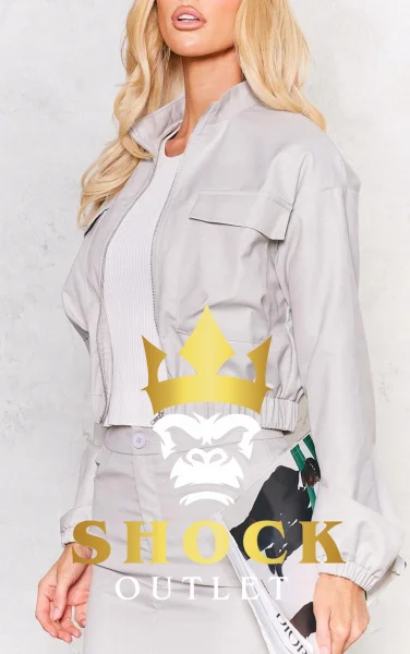 G0C107 SZARA KURTKA DAMSKA PRETTYLITTLETHING S