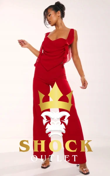 B7C120 CZERWONY KOMBINEZON DAMSKI PRETTYLITTLETHING XXL