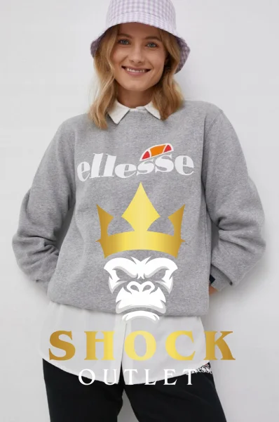 B0A106 SZARA BLUZA Z LOGO ELLESSE M