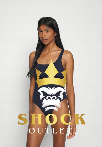 C4A208 GRANATOWY KOSTIUM KĄPIELOWY TOMMY HILFIGER S