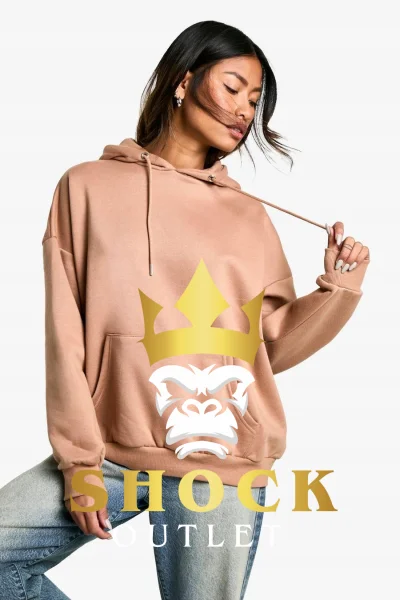 G2C002 BRĄZOWA BLUZA Z KAPTUREM OVERSIZE BOOHOO XL