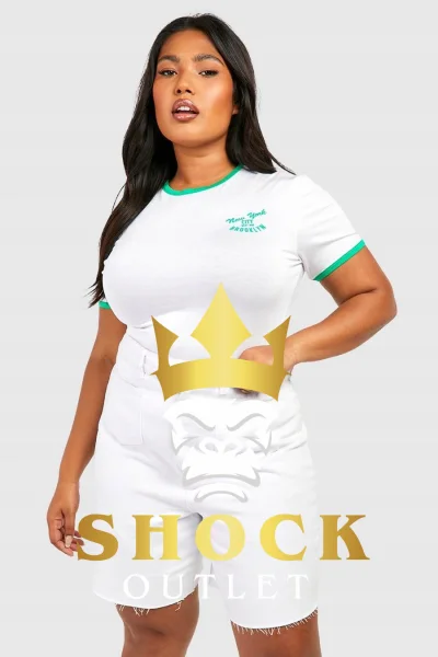 D3C104 BIAŁA KOSZULKA PLUS SIZE BOOHOO 3XL