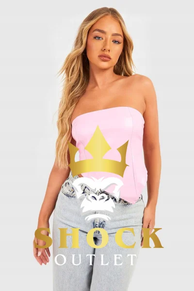 C0C202 RÓŻOWY ASYMETRYCZNY GORSET TOP BOOHOO XXL