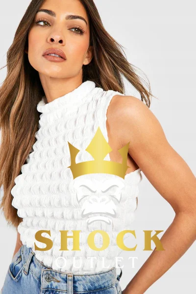 C1B021 BIAŁY TOP BUBBLE BOOHOO S