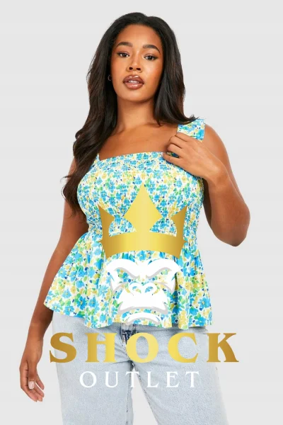 D4E306 BIAŁA BLUZKA W KWIATY PLUS SIZE BOOHOO 8XL