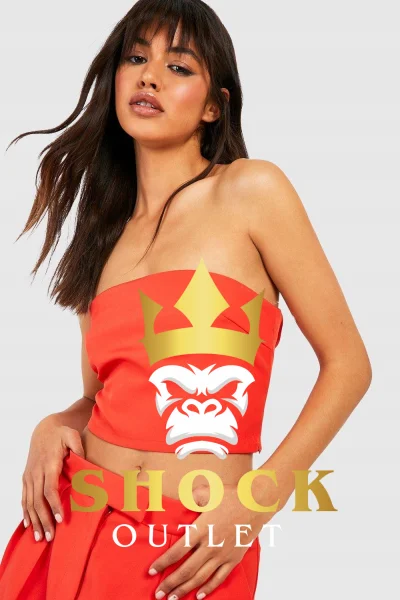 C8D015 CZERWONY POMARAŃCZOWY TOP BOOHOO XL