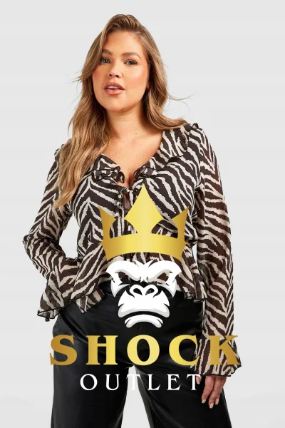 B10C208 BIAŁO CZARNY TOP WIĄZANY PLUS SIZE BOOHOO 8XL