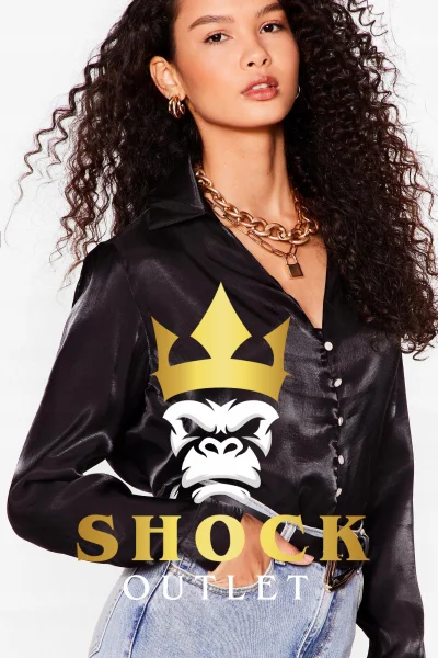 D5D207 CZARNA SATYNOWA KOSZULA OVERSIZE NASTY GAL XXS