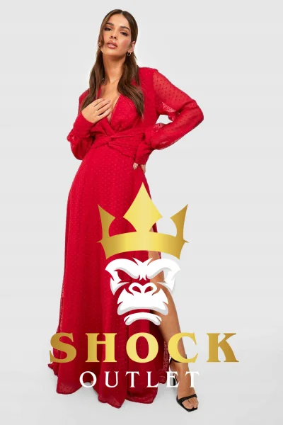 H4A204 CZERWONA SUKIENKA MAXI BOOHOO M