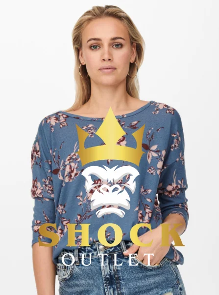B7C206 NIEBIESKA BLUZKA W KWIATY ONLY XS