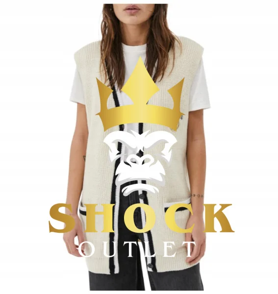 A7B27 BEŻOWA KAMIZELKA SWETERKOWA OVERSIZE URBAN OUTFITTERS M