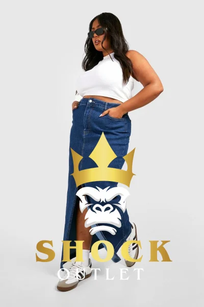 G2C108 JEANSOWA MAXI SPÓDNICA PLUS SIZE BOOHOO 8XL