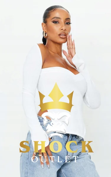 C6B205 BIAŁA BLUZKA Z DŁUGIM RĘKAWEM PRETTYLITTLETHING XXS
