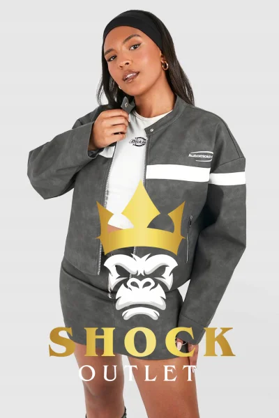 D3B102 SZARA KURTKA SKÓRZANA BOOHOO 8XL