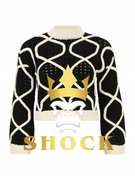 G0B107 CZARNY SWETER WE WZORY 'FIONA' GUIDO MARIA KRETSCHMER 5XL