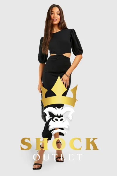 B6B202 CZARNA SUKIENKA MIDAXI BOOHOO 3XL