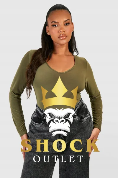 C0D108 ZIELONE BODY Z DŁUGIM RĘKAWEM BOOHOO 8XL