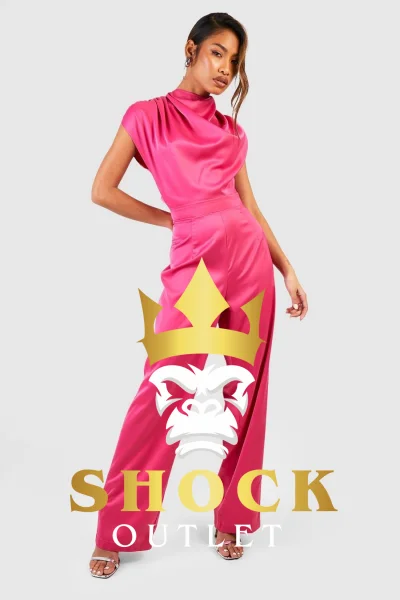 D1A029 RÓŻOWY KOMBINEZON ELEGANCKI BOOHOO XXL