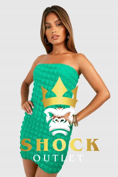 C6D012 ZIELONA SUKIENKA BUBBLE BOOHOO XXL