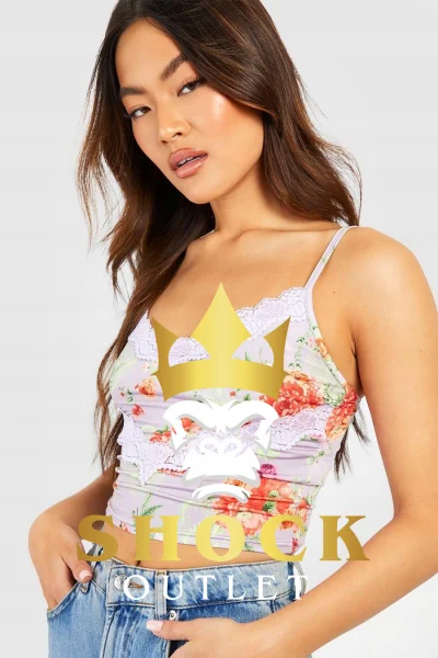 C8C101 FIOLETOWY TOP W KWIATY BOOHOO M