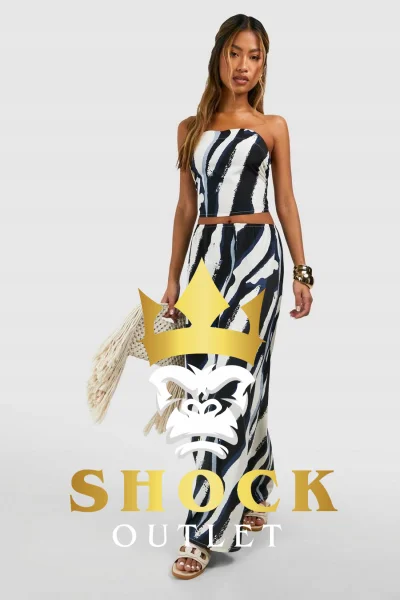 C9A106 WIELOKOLOROWY KOMPLET MAXI SPÓDNICA I TOP BOOHOO XL