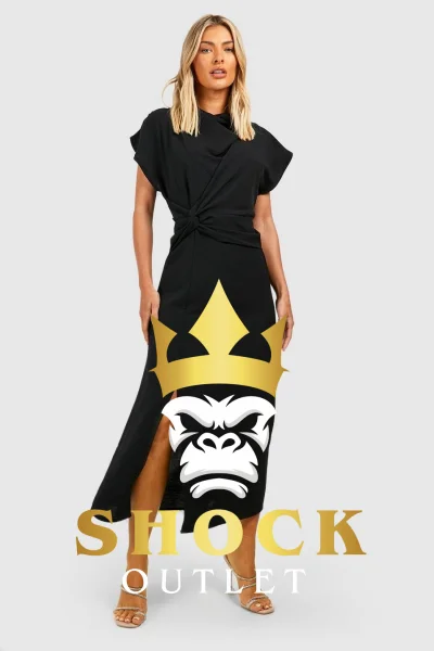D1A010 CZARNA SUKIENKA MIDI BOOHOO XL