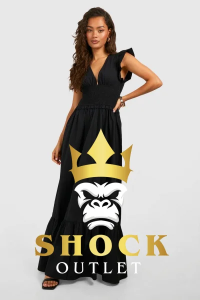 G0B203 CZARNA SUKIENKA MAXI BAWEŁNIANA BOOHOO XXL