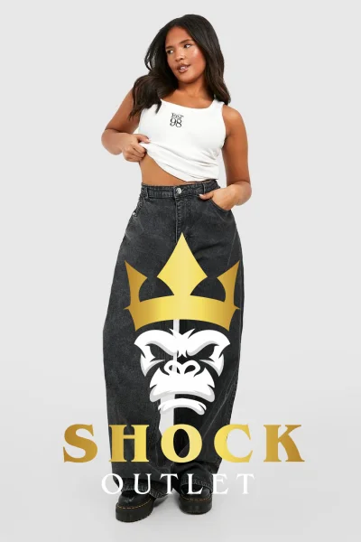 G3D108 CZARNE SPODNIE JEANSOWE PLUS SIZE BOOHOO 4XL
