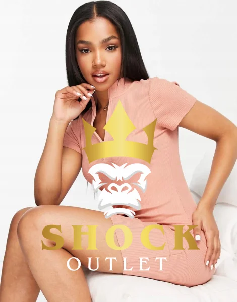 A2C006 RÓŻOWA PRĄŻKOWANA SUKIENKA Z SUWAKIEM COTTON ON XS