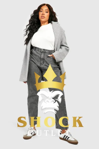 C10B35 SZARE SPODNIE JEANSOWE BOOHOO 5XL